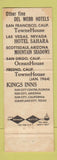 Matchbook Cover - Del Webb's Kings Inn Sun City CA
