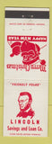 Matchbook Cover - Lincoln Savings and Loan Christmas Santa Claus Cleveland OH
