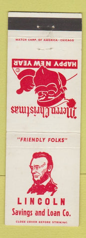 Matchbook Cover - Lincoln Savings and Loan Christmas Santa Claus Cleveland OH