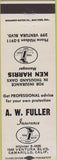 Matchbook Cover - Ken Harris AW Fuller Insurance Camarillo CA