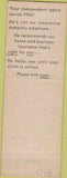 Matchbook Cover - Ken Harris AW Fuller Insurance Camarillo CA