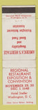 Matchbook Cover - Regional Restaurant Expo Convention Washington DC 1948