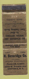 Matchbook Cover - H Beveridge Reneedling Gastonia NC WEAR