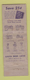Matchbook Cover - South Bend Tools Lathes Drill Press IN 1956