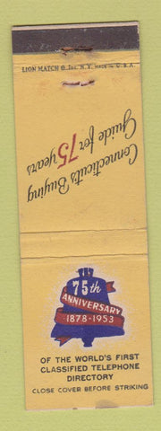 Matchbook Cover - Connecticut Buying Guide 1953 CT New England Telephone