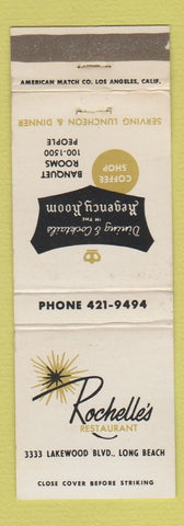 Matchbook Cover - Rochelle's Restaurant Long Beach CA