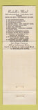 Matchbook Cover - Rochelle's Restaurant Long Beach CA