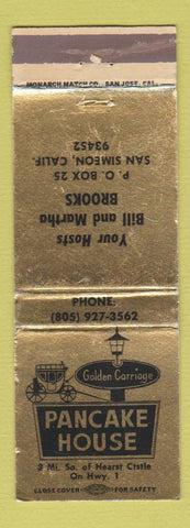 Matchbook Cover - Golden Carriage Pancake House San Simeon CA WEAR