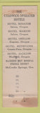 Matchbook Cover - Chadwick Hotels Eugene Grants Pass Medford Salem OR