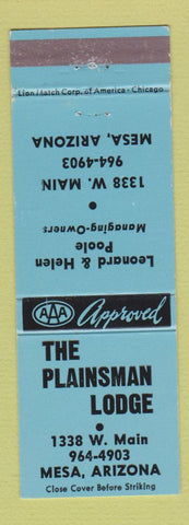 Matchbook Cover - Plainsman Loge Mesa AZ