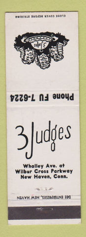 Matchbook Cover - 3 Judges New Haven CT