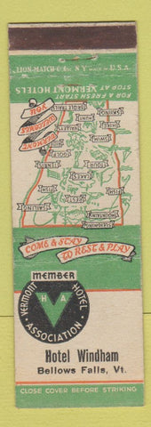 Matchbook Cover - Hotel Windham Bellows Falls VT