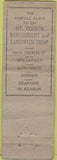 Matchbook Cover - Mt Vernon Restaurant POOR