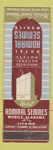 Matchbook Cover - Hotel Admiral Semmes Mobile AL