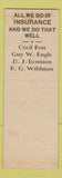 Matchbook Cover - Bon Insurance Casper WY SAMPLE