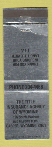 Matchbook Cover - Title Insurance Agency Casper WY