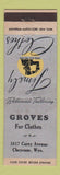 Matchbook Cover - Timely Men's Clothes Groves Cheyenne WY