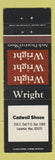 Matchbook Cover - Wright Shoes Caldwell Laramie WY