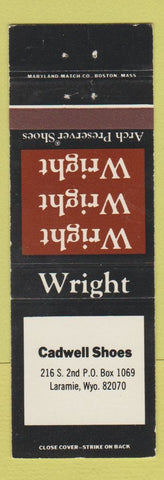 Matchbook Cover - Wright Shoes Caldwell Laramie WY