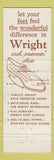 Matchbook Cover - Wright Shoes Caldwell Laramie WY