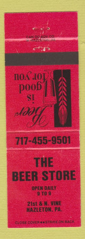 Matchbook Cover - The Beer Store Hazleton PA RED