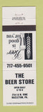 Matchbook Cover - The Beer Store Hazleton PA WHITE