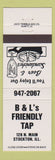Matchbook Cover - B&L's Friendly Tap Stockton IL