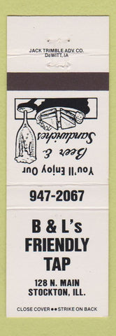 Matchbook Cover - B&L's Friendly Tap Stockton IL