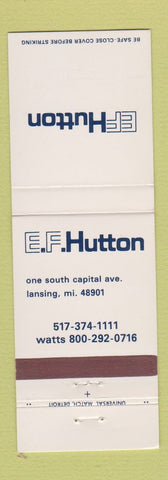 Matchbook Cover - EF Hutton Lansing MI investments