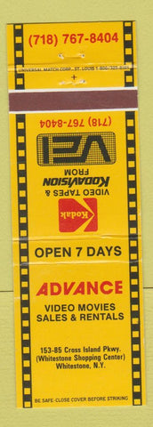 Matchbook Cover - Advance Movie Rentals Whitestone NY