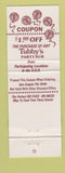 Matchbook Cover - Tubby's Subs