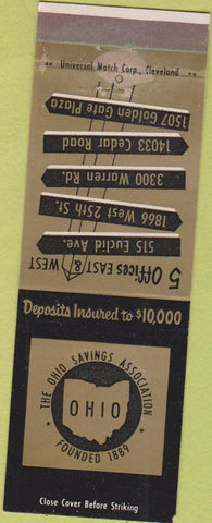 Matchbook Cover - Ohio Savings Association Cleveland OH