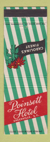 Matchbook Cover - Poinsett Hotel Greenville SC