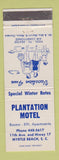 Matchbook Cover - Plantation Motel Myrtle Beach SC