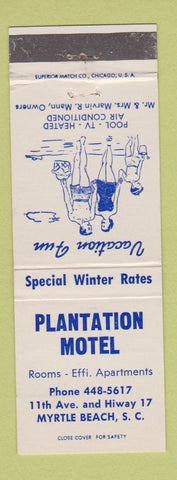 Matchbook Cover - Plantation Motel Myrtle Beach SC