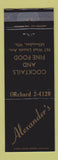 Matchbook Cover - Alexander's Restaurant Milwaukee WI