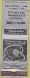 Matchbook Cover - Vincent Kaeser Insurance accounting