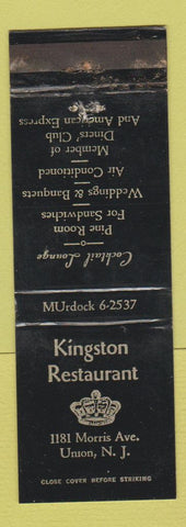 Matchbook Cover - Kingston Restaurant Union NJ WEAR