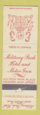 Matchbook Cover - Military Park Hotel Newark NJ