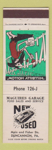 Matchbook Cover - Maguires Garage Ford Sales Duncannon PA hillbilly