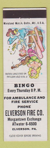 Matchbook Cover - Elverson Fire Company PA hillbilly