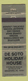 Matchbook Cover - De Soto Holiday House Bradford PA WEAR GOLD