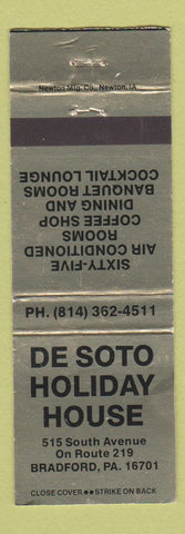 Matchbook Cover - De Soto Holiday House Bradford PA WEAR GOLD