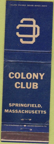 Matchbook Cover - Colony Club Springfield MA