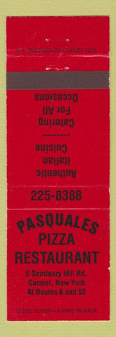 Matchbook Cover - Pasquales Pizza Restaurant Carmel NY