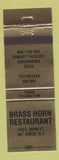 Matchbook Cover - Brass Horn Restaurant Mount Kisco NY