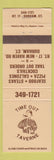 Matchbook Cover - Time Out Taverne Durham CT
