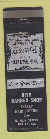 Matchbook Cover - City Barber Shop Baxley GA WEAR