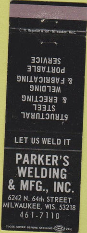 Matchbook Cover - Parker's Welding Milwaukee WI