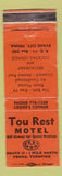 Matchbook Cover - Tou Rest Motel Evans City PA WEAR